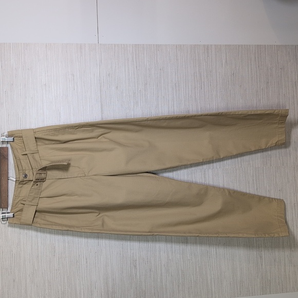 Levi's Tailored High Loose Taper Belted Pants Khaki Tan 27 - Picture 3 of 12